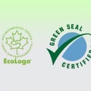 Green Seal Certified and Ecologo logos