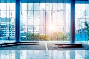 Commercial Cleaning Service Victoria BC - Glass wall in the office building
